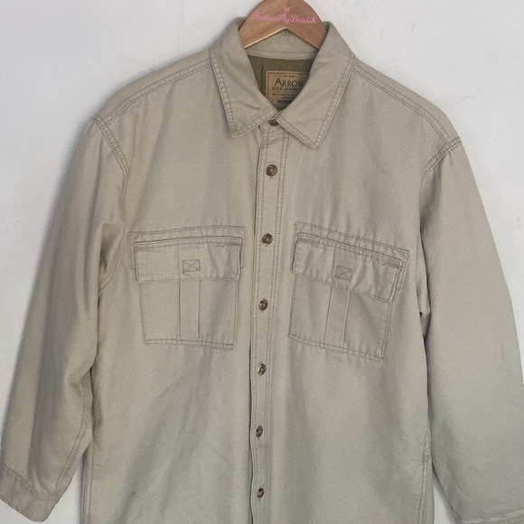 Vintage Arrow Blue Jean Button Down Work Coat Quilted Utility Jacket, Size M - Picture 3 of 11